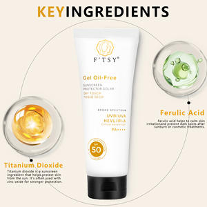 Logo personnalisé Gel <span class=keywords><strong>solaire</strong></span> quotidien Acide hyaluronique Sans fonte blanche Gel de protection <span class=keywords><strong>solaire</strong></span> léger FPS <span class=keywords><strong>50</strong></span> pour le visage - Product Image 2