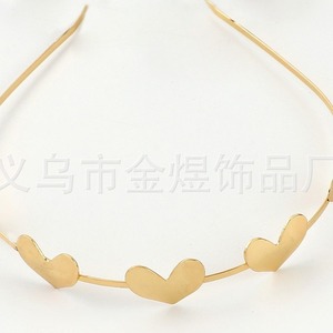 Diadema metálica dorada en forma de corazón para uso diario, tocado moderno HB022 - Product Image 3