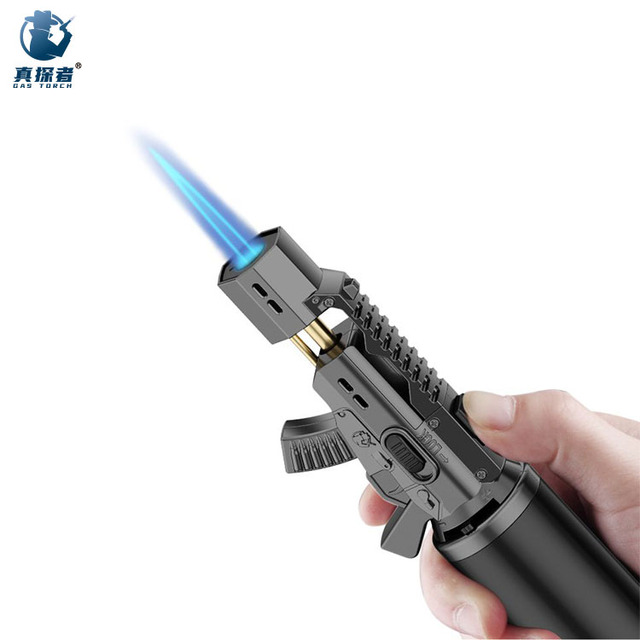 GF-917 ZHENTANZHE New Product Powerful Refill Windproof Jet Metal Ray Gun Shape Butane Gas Torch Lighter
