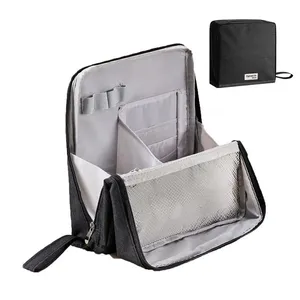 Trousse de maquillage grande capacité avec fermeture éclair, compartiment portable étanche, multi-usages pour cosmétiques et articles de toilette - Product Image 6