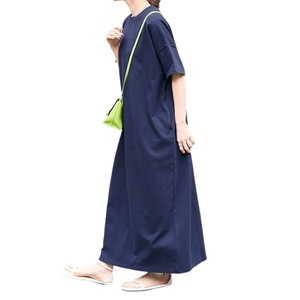 Nuovo Arrivo: Abito T-Shirt in Cotone Giapponese per Donna, Vestito Lungo Estivo Semplice e Versatile per Uso Quotidiano, OEM - Product Image 6