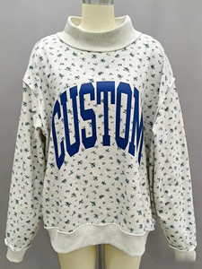 <span class=keywords><strong>Felpa</strong></span> Oversize Reversibile con Collo Alto e Stampa Floreale per Donna Autunnale con Logo Personalizzato Produttore - Product Image 1