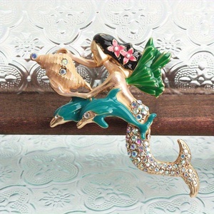 Broche de Sirena de Lujo Exquisito de Alta Gama, Hebilla para Pañuelo de Seda, Corsage de Moda Versátil, Accesorios de Delfín Animal - Product Image 2