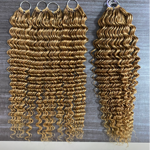 Extensions de cheveux humains 100% naturels de qualité supérieure, ondulés profonds, pré-séparés, couleur 27, faciles à coiffer, mèches de cheveux humains au crochet - Product Image 2