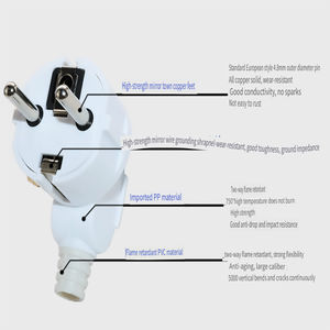 Kit d'assemblage de prise européenne <span class=keywords><strong>noir</strong></span> <span class=keywords><strong>blanc</strong></span> connecteur d'alimentation Euro coudé à 90 degrés avec carlin de câblage - Product Image 5
