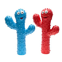 Jouet pour chien personnalisable en caoutchouc, motif cactus, interactif, durable, à mâcher, pour le nettoyage des dents, avec sonnette, pour le marché international