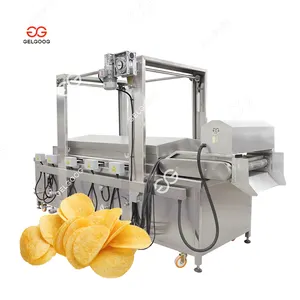 Automatic Continuous Stainless Steel Electric Fryer Vegetables Potato Flakes Frying Machine