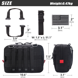 Gấp Admin Pouch <span class=keywords><strong>laser</strong></span>-cắt thiết kế không thấm nước Molle công cụ Túi EDC tiện ích Tổ chức eo Pouch dây kéo chiến thuật tập tin đính kèm - Product Image 3