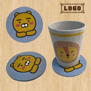 แก้วเบียร์พีวีซีแบบกำหนดเองสำหรับเครื่องดื่ม แผ่นรองแก้วซิลิโคนสีดำสำหรับรถยนต์ - Product Image 1