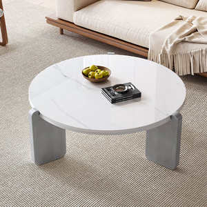 Mesa de Centro de Madera Maciza de Estilo Crema, Duradera, Ecológica y de Lujo Ligero para Apartamentos Pequeños y Salas de Estar - Product Image 5