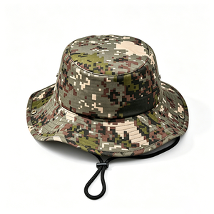 หมวกบักเก็ตพรางลายดิจิทัลพร้อมสายรัดคาง, หมวกกันแดด UPF 50+ สำหรับกิจกรรมกลางแจ้งสำหรับผู้ชายและผู้หญิง, หมวกตกปลาแบบยุทธวิธี - Product Image 6