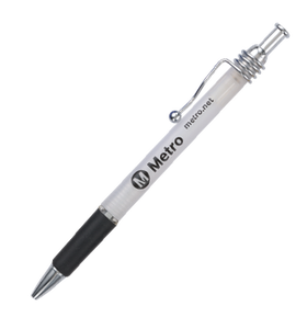 Artículo de bolígrafo promocional Longorgeous UK Market-Bolígrafo de clip ondulado de metal Frosty Barrel con goma TPR suave - Product Image 5