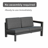 Ensemble de canapés d'extérieur décontractés de luxe 8 pièces en aluminium canapé en osier avec coussin en peluche gris foncé pour le salon