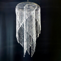 Lustres modernes en acrylique, grandes suspensions à perles, luminaires suspendus pour plafond, décoration de plafond pour fêtes, événements et salles de mariage