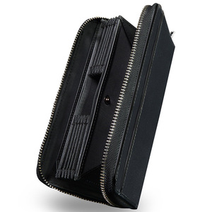 Men's Genuine Leather <b>Long</b> <b>Wallet</b> Zippered Accordion Style Large Capacity Everyday Use RFID Blocking Light Brown - Product Image 5
