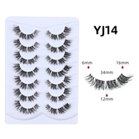 Vente en gros de 7 paires de faux cils en vison synthétique de haute qualité, fournitures de beauté, faux cils en gros