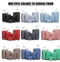 Ensemble de bagages de voyage de haute qualité, moderne, 5 pièces, en polypropylène (PP) imperméable, valise à roulettes avec roues pivotantes à 360 degrés