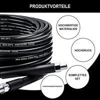 Nouveau produit : Kit de nettoyage de canalisations haute pression 180 bars avec buse pour toilettes, douches, cuisines et canalisations d'eau de pluie