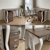 Bureau d'ordinateur en bois moderne avec armoire mobile et tiroirs verrouillables, table de bureau à domicile
