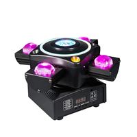 8 LED RGBW Faisceau Tête Mobile DJ Lumière Double Tête 512 Lumières de Scène Son Activé DMX pour les Fêtes Concert Événements Or Strobe Live