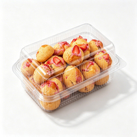 Conteneur en plastique PET avec couvercle, boîte de rangement alimentaire jetable pour supermarché, emballage pour pain, biscuits, gâteaux, emballage sous blister