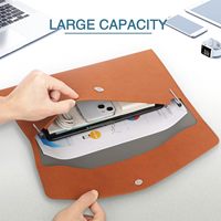 Housse pour tablette A4 en cuir PU, sac pour ordinateur, porte-documents avec fermeture à pression pour la maison, l'école et le bureau