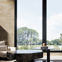 Wazzor Nuevo diseño Moderno Simple Marco de aleación de aluminio Puertas correderas Ventanas de vidrio