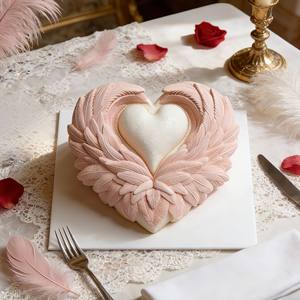 Cetakan Silikon Mousse Hari Valentine, Cetakan Kue Berbentuk Hati Kreatif dengan Bulu, Cetakan Cokelat Prancis - Product Image 5