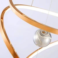 Lustre moderne simple en acier inoxydable Villa Exhibition Hall Escalier LED Suspension