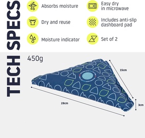 Lot de 2 sacs de <span class=keywords><strong>d</strong></span>éshumidificateur de voiture réutilisables de 450g-micro-ondables, avec tampons collants (voitures/camionnettes/caravanes) - Product Image 6