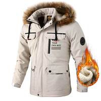Haute qualité hommes épais manteau hiver chaud décontracté coupe-vent hommes en plein air Parker manteau à capuche veste avec fausse fourrure à capuche manteau