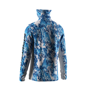 Chemise de kayak de pêche ventilée pour homme avec protection UV, couvre-visage souple, côtés en maille, coutures renforcées légères pour pêcheur et motard - Product Image 4