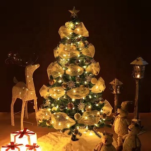 Pita pembungkus Hadiah Natal DIY pita pembungkus karangan bunga Natal emas dan perak 26cm/10 yard - Product Image 2