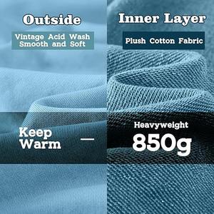 Sudadera holgada para hombre, traje de pareja Batik desgastado, sudadera pesada para hombre o mujer, 100% algodón con cremallera completa Street - Product Image 6