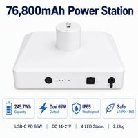 Batterie externe Starlink Mini d'origine 245,7 Wh 76800 mAh à charge rapide Li-Polymère, recharge sans fil, IP65, 2-en-1