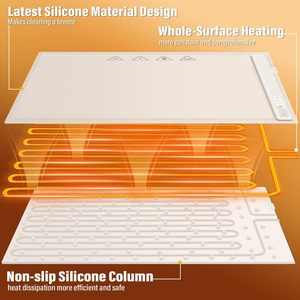 Custom Portable Foldable Heating <b>Plate</b> <b>Mat</b> Table Silicone for Dinning Table Food Warming - Product Image 2