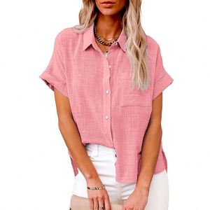 Maxfree Women'S Short Sleeve <b>Shirt</b> Top Summer Women Button Blouse Tops <b>Shirt</b> With Pocket Plus Size S-5XXL - Product Image 5