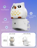 Veilleuse murale LOHAS 3D Hibou avec capteur crépusculaire RGB + LED blanc doux 3000K pour chevet et chambre à coucher