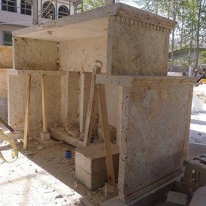 Diseño de <span class=keywords><strong>Altar</strong></span> para el Hogar en Piedra Travertino Amarilla Religiosa Tallada a Mano - Product Image 5