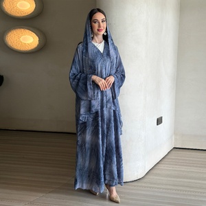Collection populaire de cardigans imprimés Abaya |   Vêtements de détente luxueux et modestes pour femmes - Robes imprimées avec hijab - Product Image 1