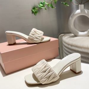 Sandalias de Tacón Alto de Diseñador de Lujo para Mujer, de Cuero Genuino, con Punta Abierta, Antideslizantes, para Verano - Product Image 3