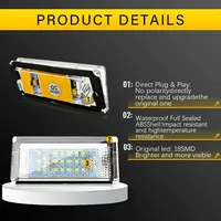 2 pièces - Ensemble d'éclairage de plaque d'immatriculation LED pour BMW E46 4D Sedan/5D Touring Série 3 Sedan Touring/Estate/Compact