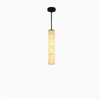 Luminaire suspendu moderne en albâtre à tube long, lampe suspendue linéaire à LED, structure métallique pour îlot de cuisine, salle à manger, décoration intérieure