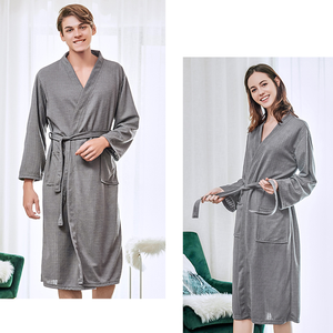 Accappatoi Leggeri per <span class=keywords><strong>Donna</strong></span> e Uomo, Pigiama <span class=keywords><strong>Kimono</strong></span> in Tessuto Waffle con Scollo a V, Vestaglie Sexy Estive - Product Image 2