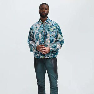 Tapisserie jacquard florale bleue personnalisée vêtements broderie veste tissée de style de mode avec quantité minimale de commande bas - Product Image 2