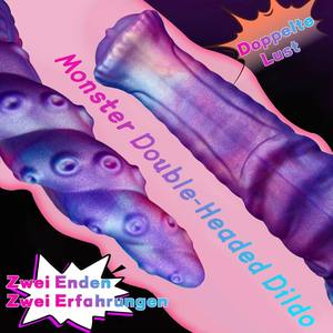 Nuovissimo Dildo Realistico a Doppia Testa in Silicone Ecologico Morbido, Estensibile, Impermeabile, Vibrante e Portatile, Giocattolo Sessuale per Adulti - Product Image 4