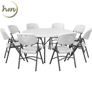 Bàn Tiệc Cưới Ngoài Trời Cho 10 Người, Bàn Nhựa Tròn Gấp Được - Product Image 4