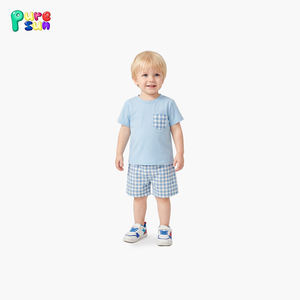 סט בגדי ילדים פופולרי של פורסאן, הדפס קצר שרוולים, שני חלקים, בגדי ילדים בהתאמה אישית, סטים של בגדי בנים - Product Image 3