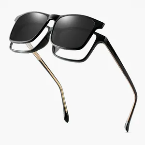 2023 gafas de Sol Hombre Clip on Acetate TR90 Kính mắt khung phân cực khung phân cực Kính mát occhiali