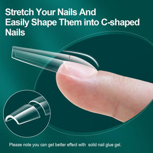 Extensions d'ongles 16 tailles Art incurvé Gel doux faux conseils couverture complète presse sur capsules d'amande français cercueil ongles Extension ongles artificiels - Product Image 4